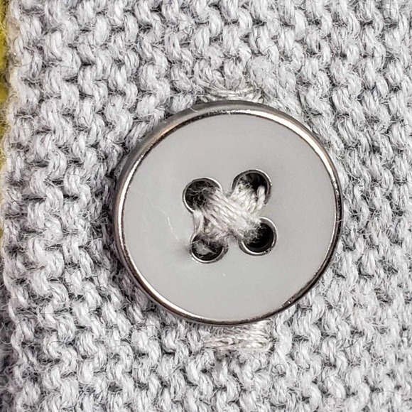 Talbots Sweater Women's XLP Gray Striped 3/4 Sleeve Sweater Cotton Rayon - Picture 4 of 7